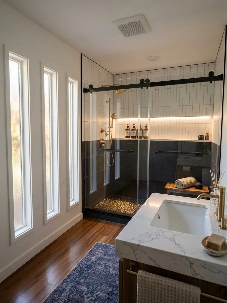 Bathroom remodel moodboard reference photo