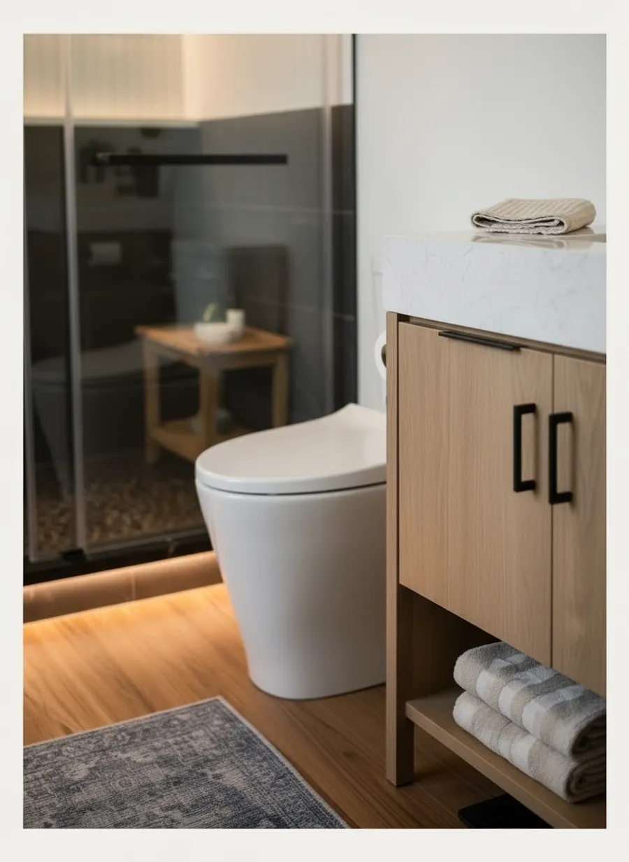 Contemporary bathroom composition reference